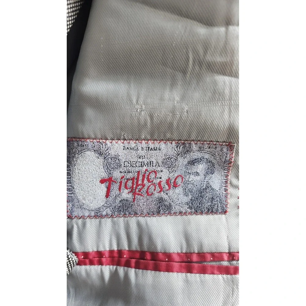 Tiglio Rosso Suit Jacket Vest Mens 46 Gray‎ Super 150s Wool Made Italy Formal
